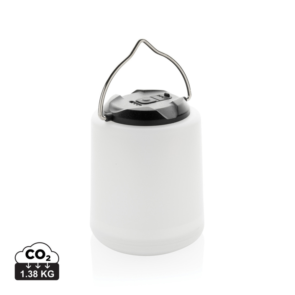 Logotrade promotional gift picture of: Limio RCS recycled plastic portable re-chargeable table lamp