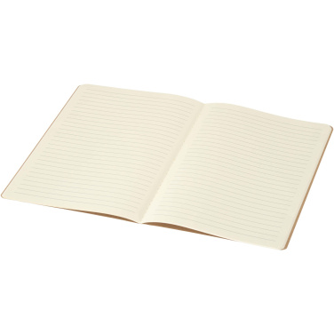 Logo trade promotional merchandise photo of: Slyk A5 kraft cahier notebook with ruled pages