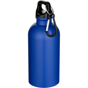 Logo trade promotional giveaways picture of: Oregon 400 ml matte RCS recycled single wall stainless steel water bottle with carabiner
