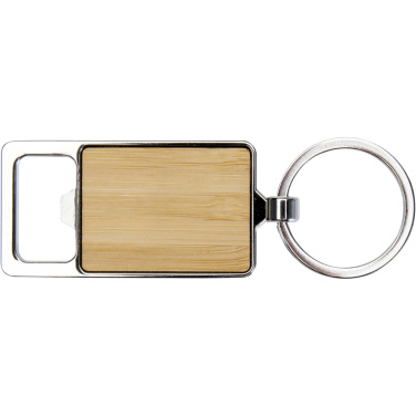 Logotrade promotional gift picture of: Snapper bamboo keychain with bottle opener