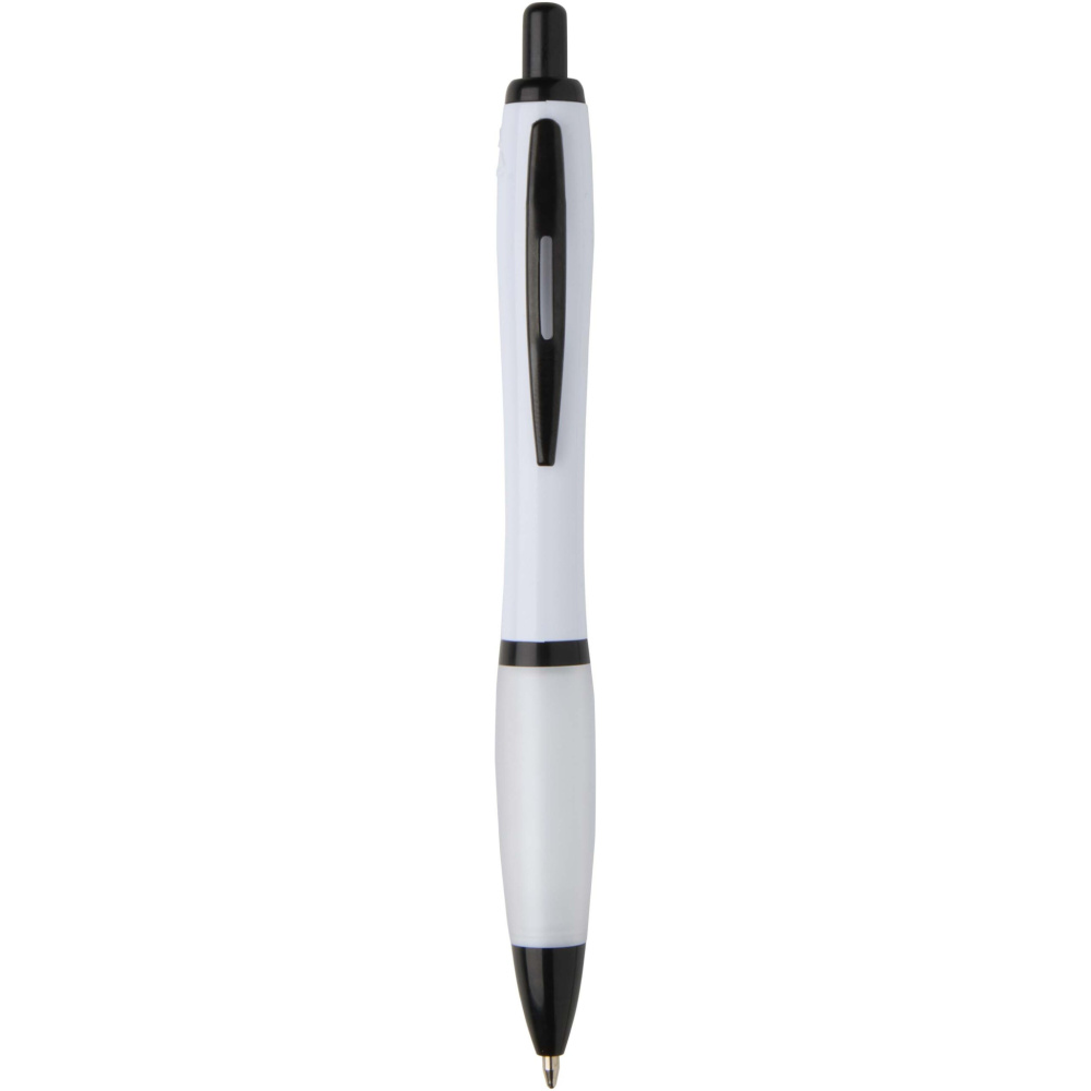 Logotrade promotional products photo of: Nash recycled plastic ballpoint pen with black trims (black ink)