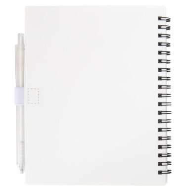 Logo trade promotional gifts image of: Niove recycled plastic soft cover notebook and ballpoint pen set (blue ink)