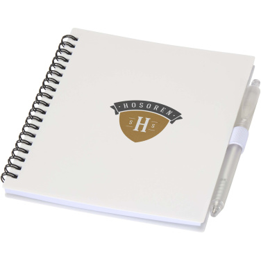 Logotrade corporate gift image of: Niove recycled plastic soft cover notebook and ballpoint pen set (blue ink)