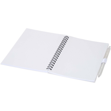 Logotrade promotional giveaway picture of: Niove recycled plastic soft cover notebook and ballpoint pen set (blue ink)