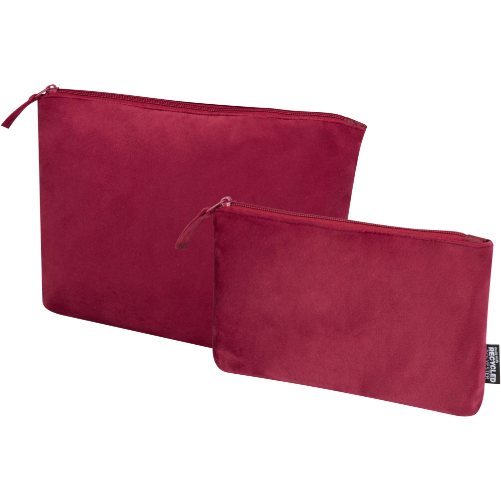 Logo trade promotional products image of: Swift GRS recycled velvet toiletry bag set