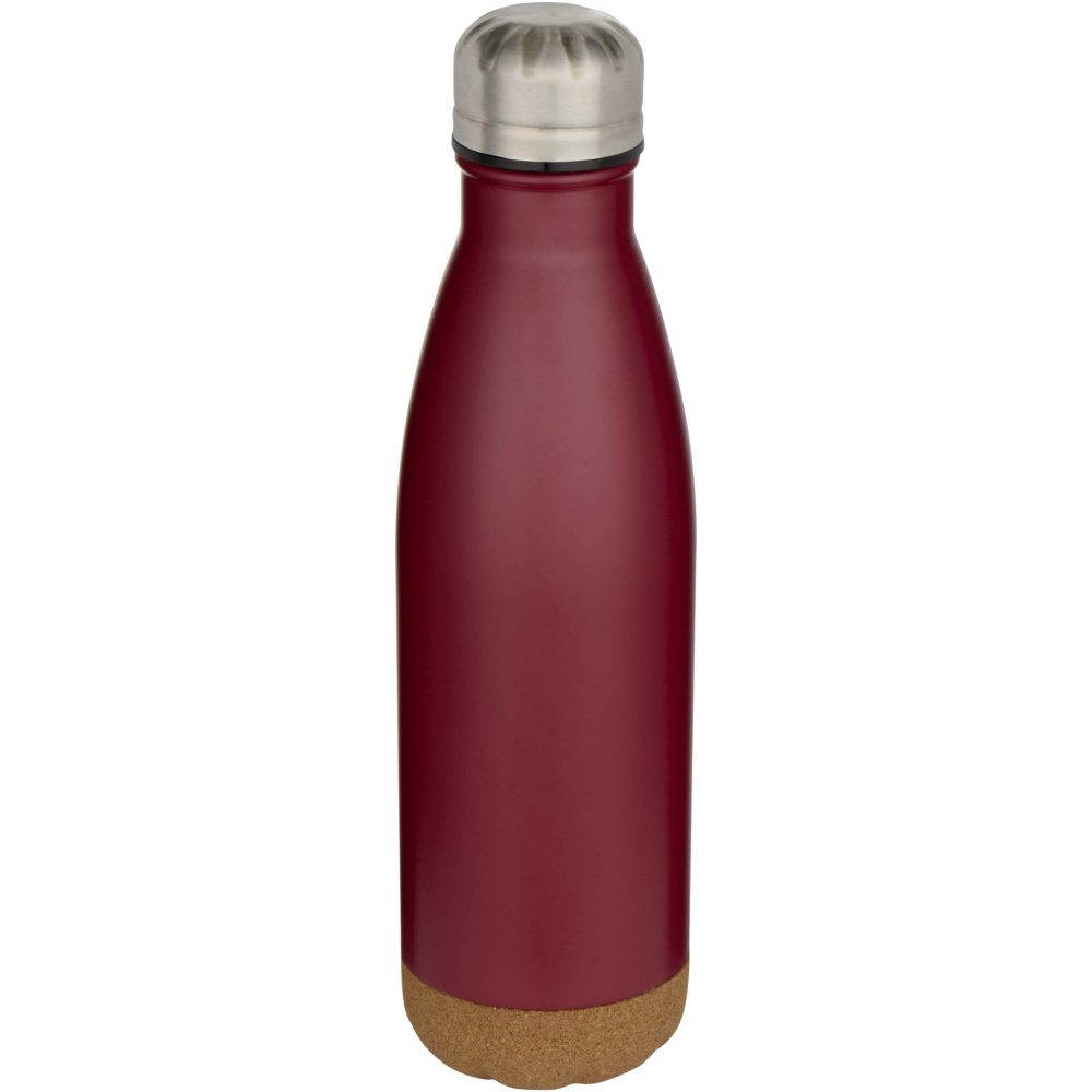Logo trade advertising products image of: Cove 500 ml double wall vacuum insulated stainless steel water bottle with cork details