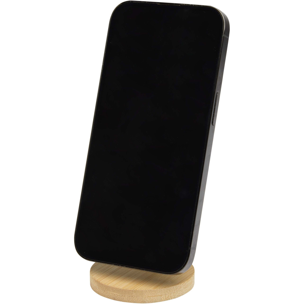 Logotrade promotional giveaway picture of: Alcor recycled plastic foldeable magnetic phone stand with bamboo details