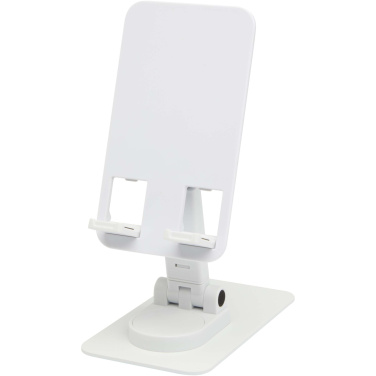 Logotrade promotional merchandise photo of: Alhena recycled plastic foldeable phone holder with metal desk stand
