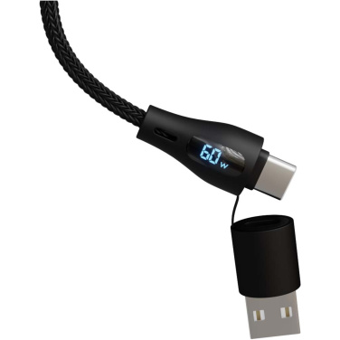 Logotrade promotional giveaways photo of: SCX.design C51 60W 5-in-1 rPET fast charging cable with display