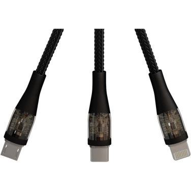 Logotrade promotional merchandise image of: SCX.design C51 60W 5-in-1 rPET fast charging cable with display