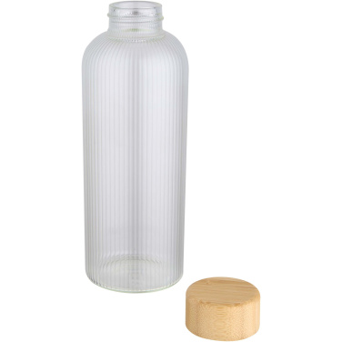 Logo trade corporate gifts image of: Mirage 650 ml single-walled borosilicate glass bottle with bamboo lid