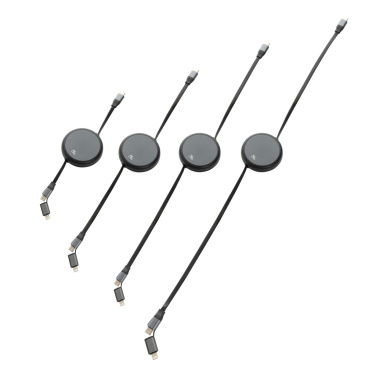 Logo trade promotional gifts picture of: Terra RCS recycled aluminium retractable 240W 2-in-1 cable