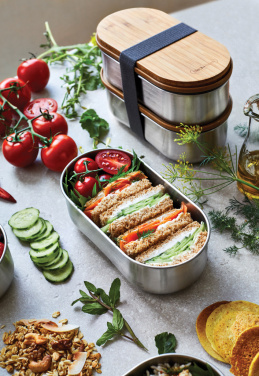 Logotrade promotional product image of: Black+Blum Stainless Steel Double Bento Box