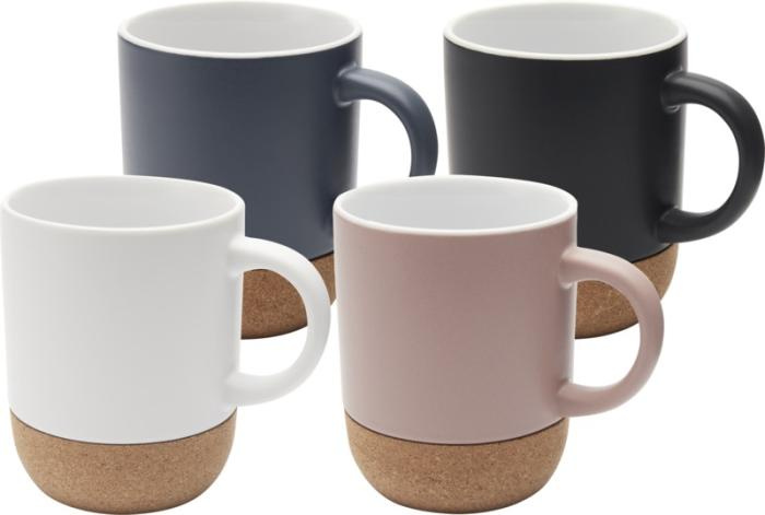 Logo trade corporate gifts picture of: Billie 300 ml ceramic mug with cork details and matt finish