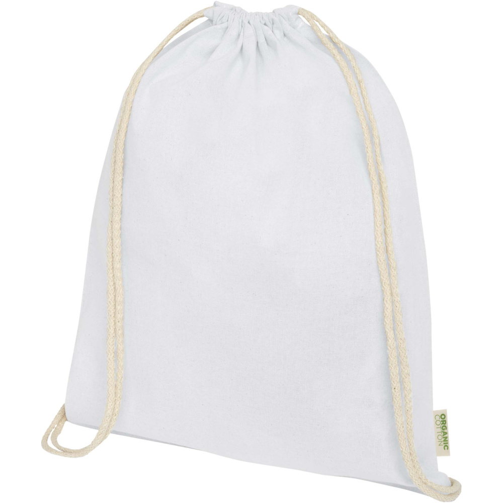 Logo trade promotional merchandise picture of: Odisha 140 g/m² OCS organic drawstring bag 5L