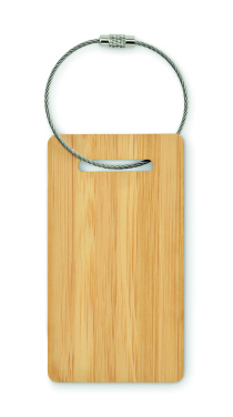Logo trade promotional gifts image of: Bamboo luggage tag