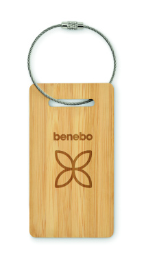 Logo trade corporate gifts image of: Bamboo luggage tag
