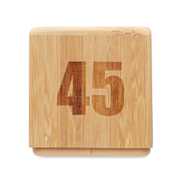 Logo trade promotional items picture of: Bamboo twist snooze timer