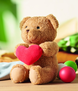 Logo trade advertising products image of: Teddy bear with heart 23cm