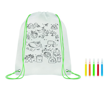 Logo trade promotional gifts image of: Non woven kids bag with pens