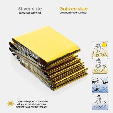 Logotrade business gift image of: Solra emergency blanket in RCS recycled RPET pouch