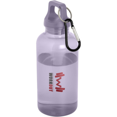 Logotrade promotional item picture of: Oregon 400 ml RCS certified recycled plastic water bottle with carabiner