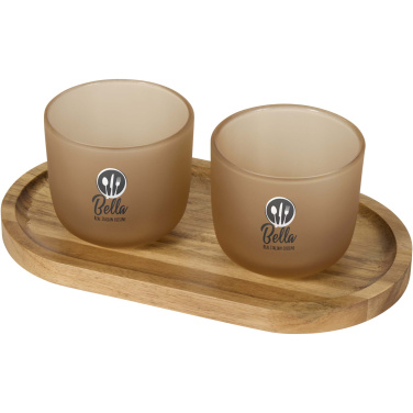 Logotrade business gift image of: Male wooden serving tray and glass cups set