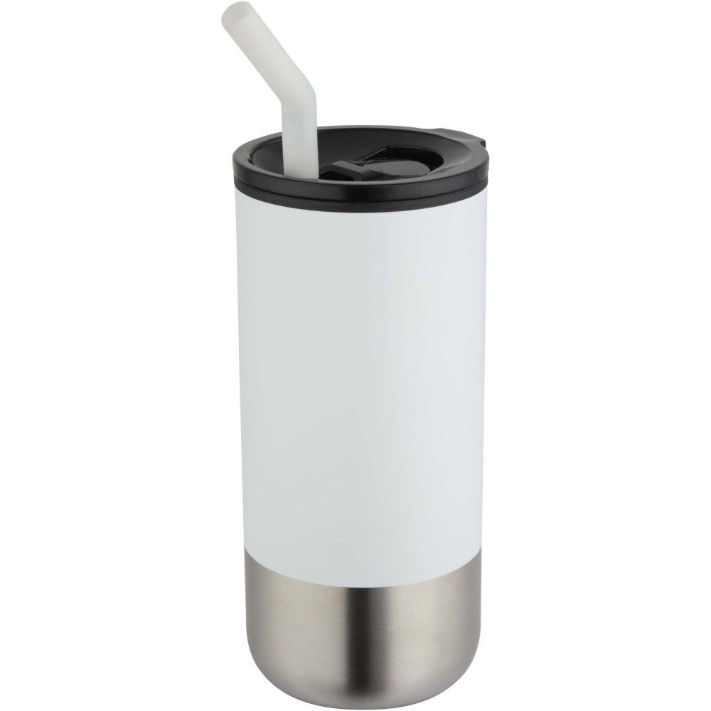 Logo trade promotional gift photo of: Grayson 480 ml RCS recycled insulated tumbler with straw