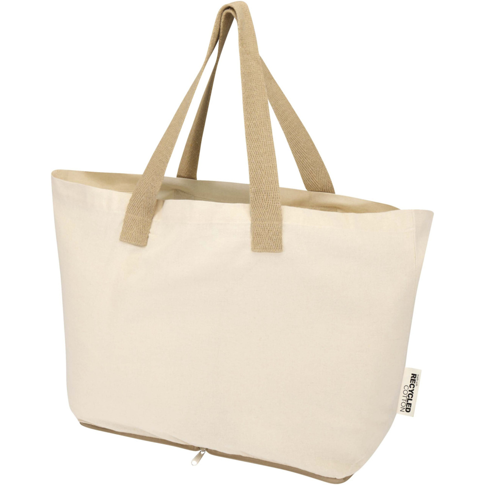 Logo trade corporate gifts picture of: Sierra 140 g/m² GRS recycled foldable cotton tote bag 7L