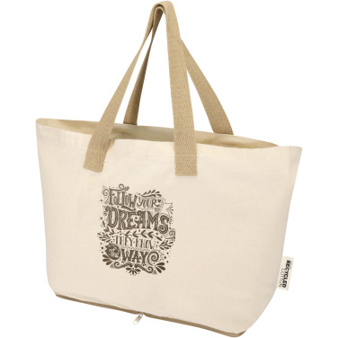Logotrade promotional merchandise picture of: Sierra 140 g/m² GRS recycled foldable cotton tote bag 7L