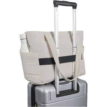 Logotrade business gift image of: Puffer 15.6" GRS recycled laptop tote bag 18L