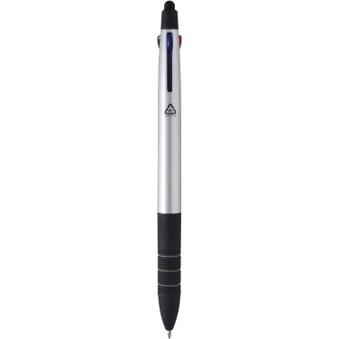 Logo trade promotional products image of: Trine 3-ink RCS recycled ballpoint pen with stylus