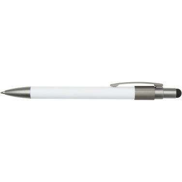 Logotrade promotional merchandise image of: Rill RCS recycled ballpoint pen with stylus and fidget spinner (black ink)