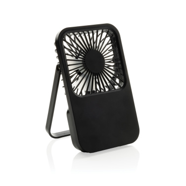 Logo trade corporate gifts image of: Aervina RCS recycled plastic re-chargeable desk fan
