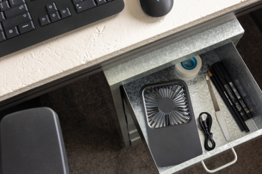 Logotrade promotional merchandise image of: Aervina RCS recycled plastic re-chargeable desk fan