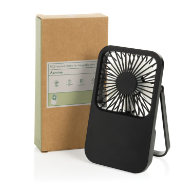 Logotrade advertising product image of: Aervina RCS recycled plastic re-chargeable desk fan