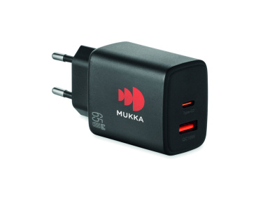Logo trade advertising products image of: EU 2-pole wall adapter/charger