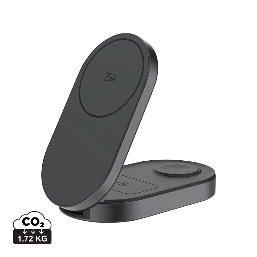Logo trade promotional items image of: Quantum ultra-fast 3-in-1 25W Foldable Wireless Charger