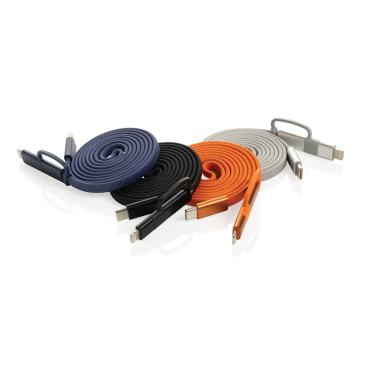 Logotrade promotional gift picture of: Arc RCS recycled Ultra-thin 60W 2 in 1 magnetic cable