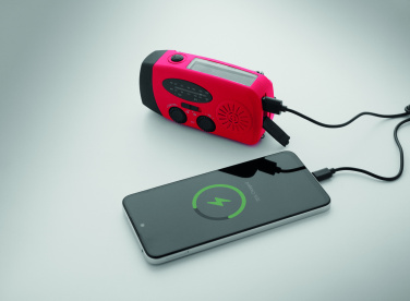 Logo trade corporate gifts image of: Portable radio SOS with LED torch