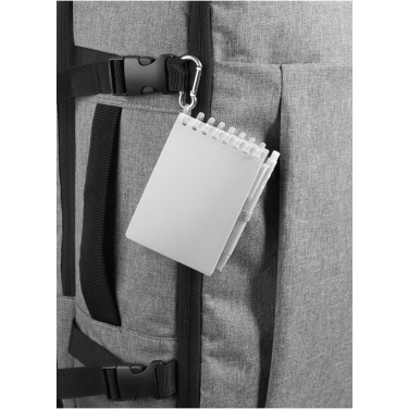 Logo trade promotional giveaway photo of: Lig Mini recycled outdoor soft cover notebook and ballpoint pen set (black ink)