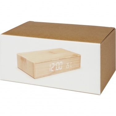 Logotrade reklaamkingid pilt: Minata bambusest juhtmevaba laadija koos kellaga