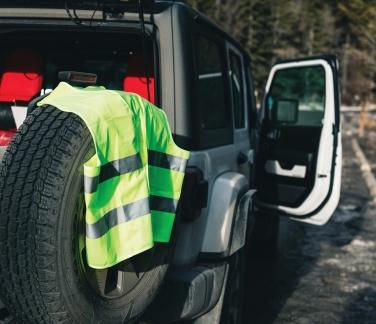 Logotrade reklaamtoote foto: GRS taaskasutatud PET hästi nähtav turvavest