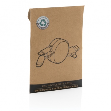 Logo trade reklaamtooted foto: RCS taaskasutatud plastist Ontario 6-in-1 sissetõmmatav kaabel