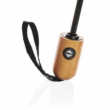 Logotrade reklaamkingituse foto: 21" Impact AWARE™ RPET 190T bambusest automaatne avatav/sulgev vihmavari