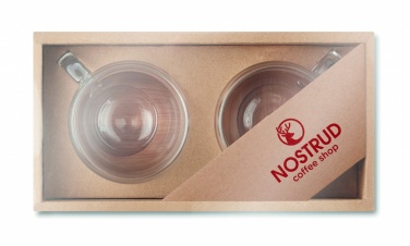 Logo trade firmakingituse pilt: Komplektis 2 kahekordse seinaga espressotassid