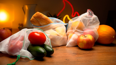 Logotrade firmakingi foto: Võrgust toidusäilituskotid, komplektis 3 kotti MIAMI