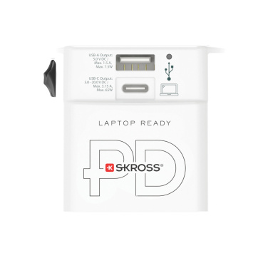 Logotrade reklaamkingitused pilt: SKROSS World Travel Adapter MUV 65W PD USB C kaabliga