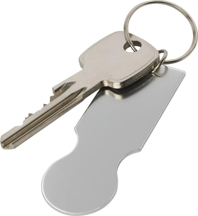 Logotrade firmakingituse foto: Rhea hõbedane võtmehoidja ostukärule