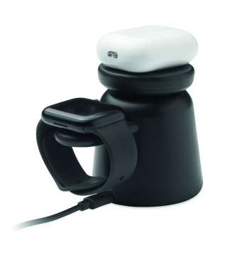 Logo trade reklaamtoote pilt: 3-ühes juhtmevaba laadija 15W SIMPA